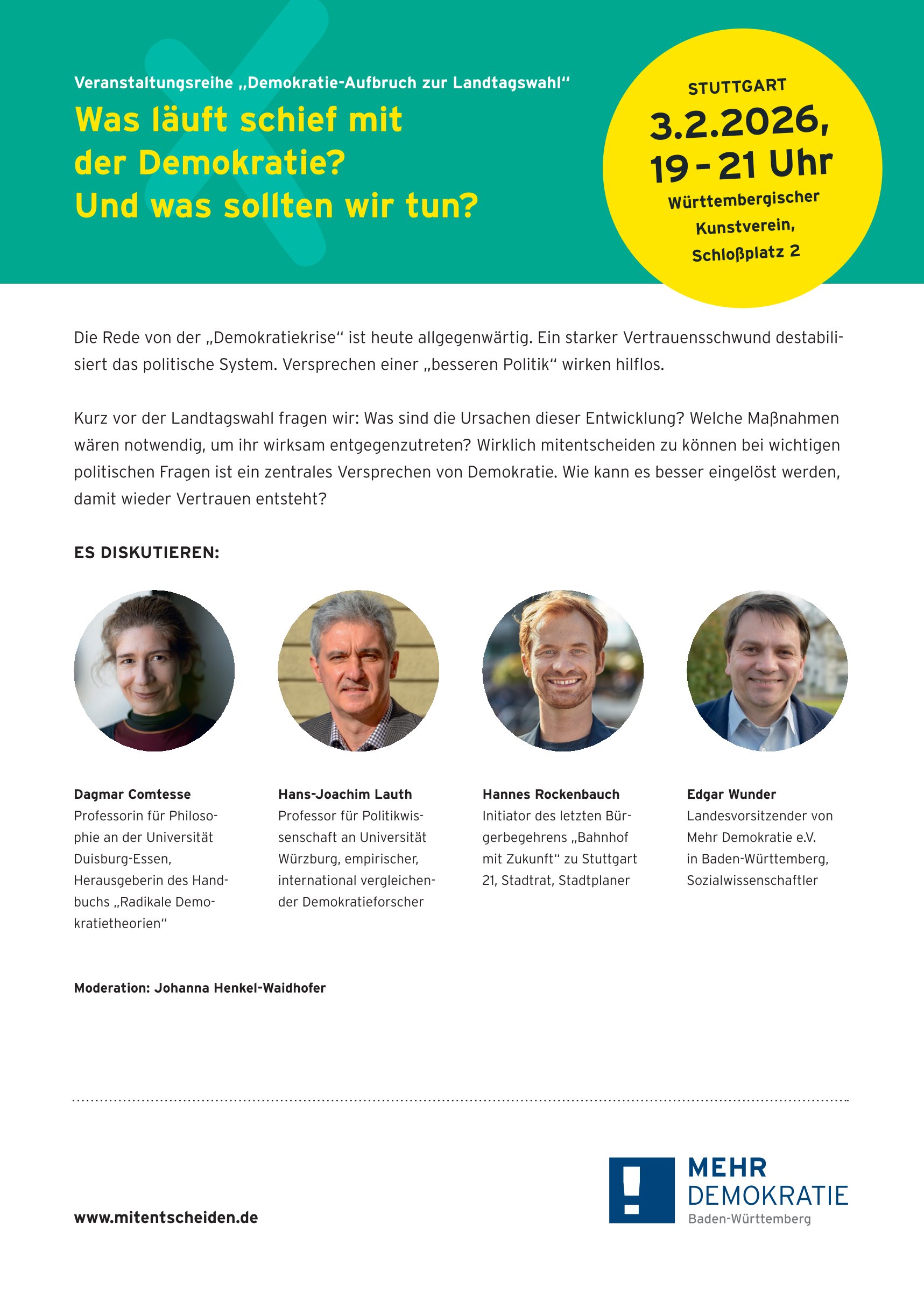 Demokratie Aufbruch Demo Stuttgart 3. Februar 2026