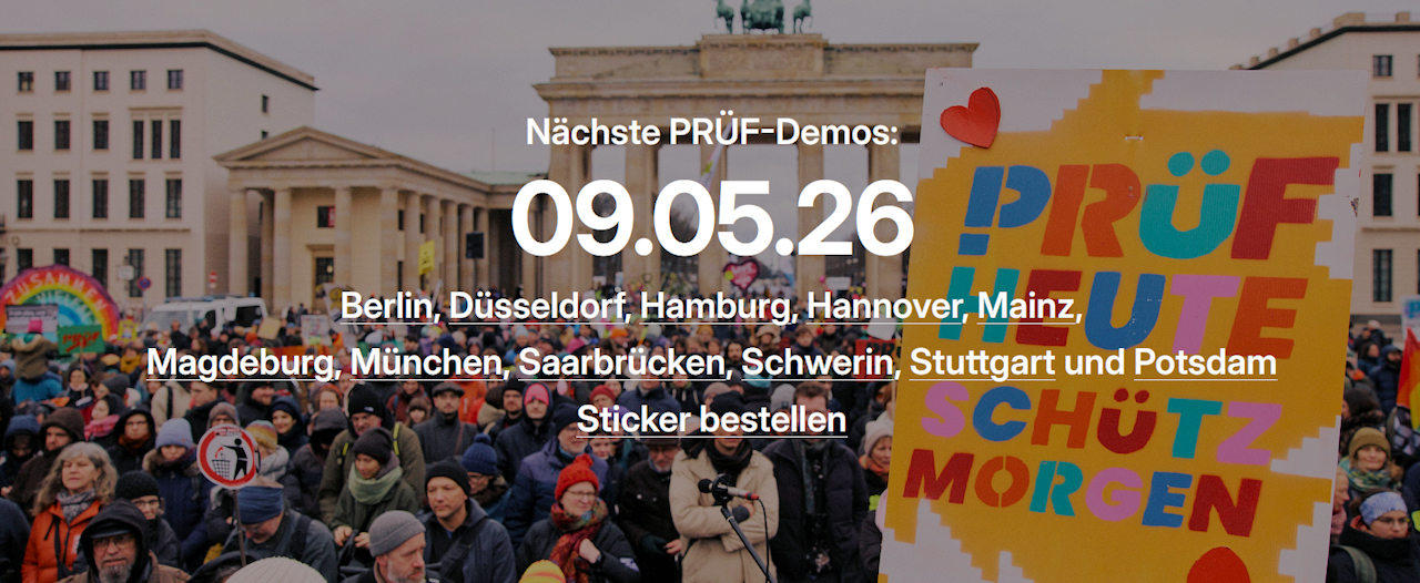 PRÜF-Demo am 9. Mai 2026 in Stuttgart PRÜF-Demo am 9. Mai 2026 in Stuttgart