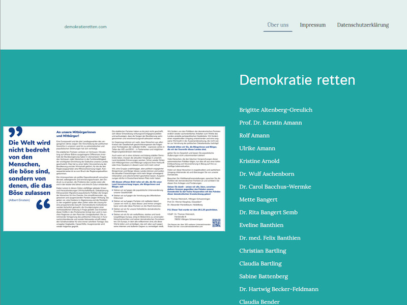 Aufruf: Demokratie retten!