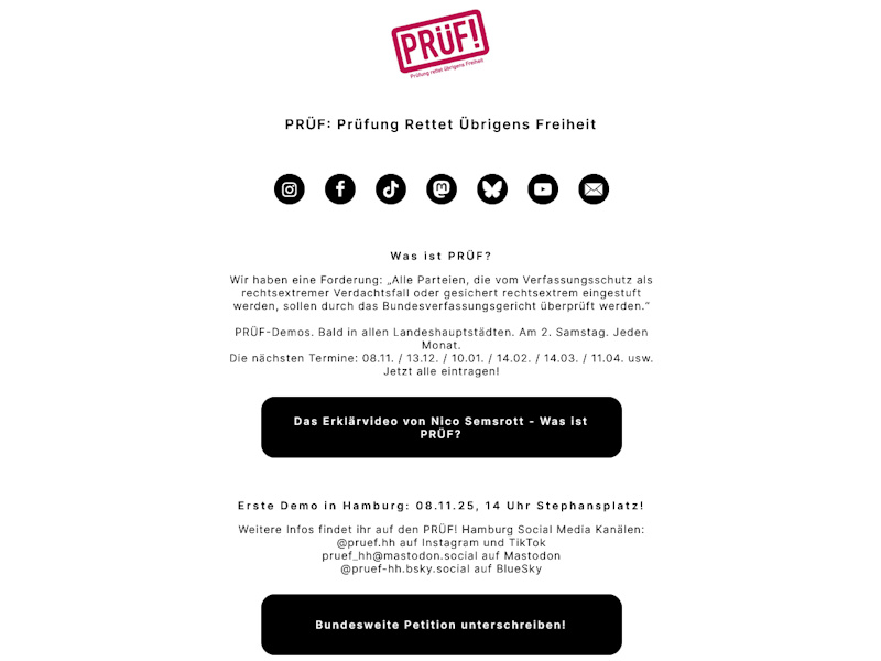 PRÜF Prüfung Rettet Übrigens Freiheit Wonderlink