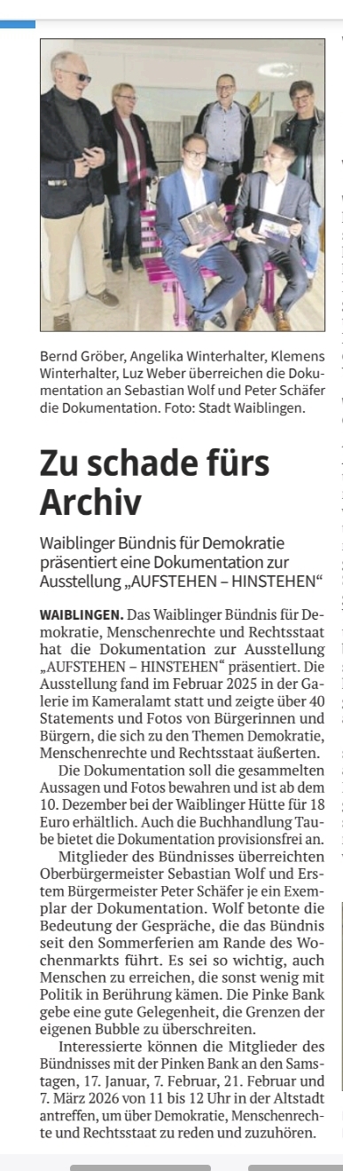 Waiblinger Kreiszeitung vom 6. Dezember 2025